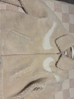Nike Cream Teddy Jacket with White Swoosh